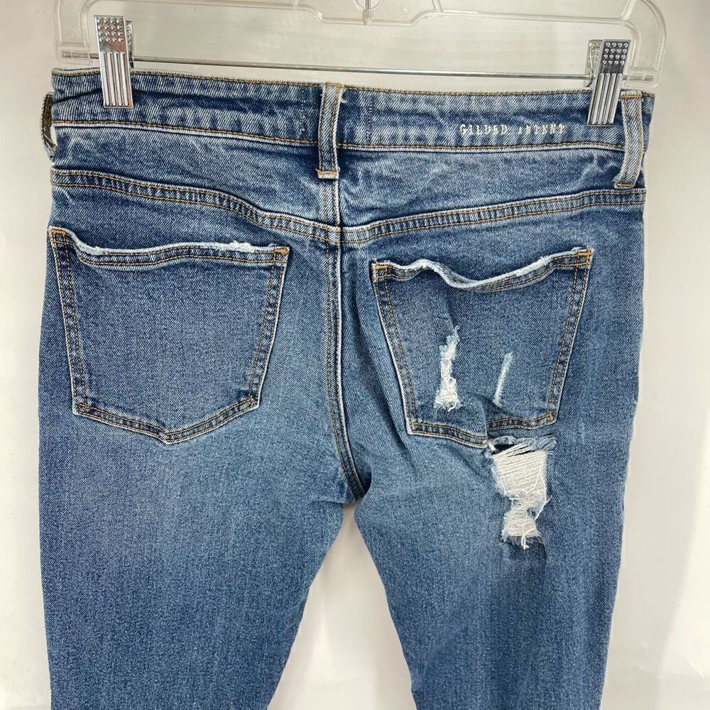 Gilded Intent Womens High Rise Skinny Jeans Distressed Stretch Blue Size 27x30 - Picture 7 of 13